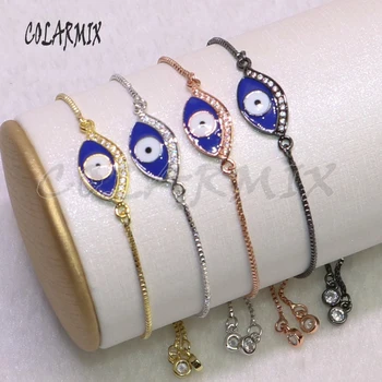 

10 pieces blue eye bracelets devil eye accessories jewels making for women crystal zircon jewelry anklet for women 5366