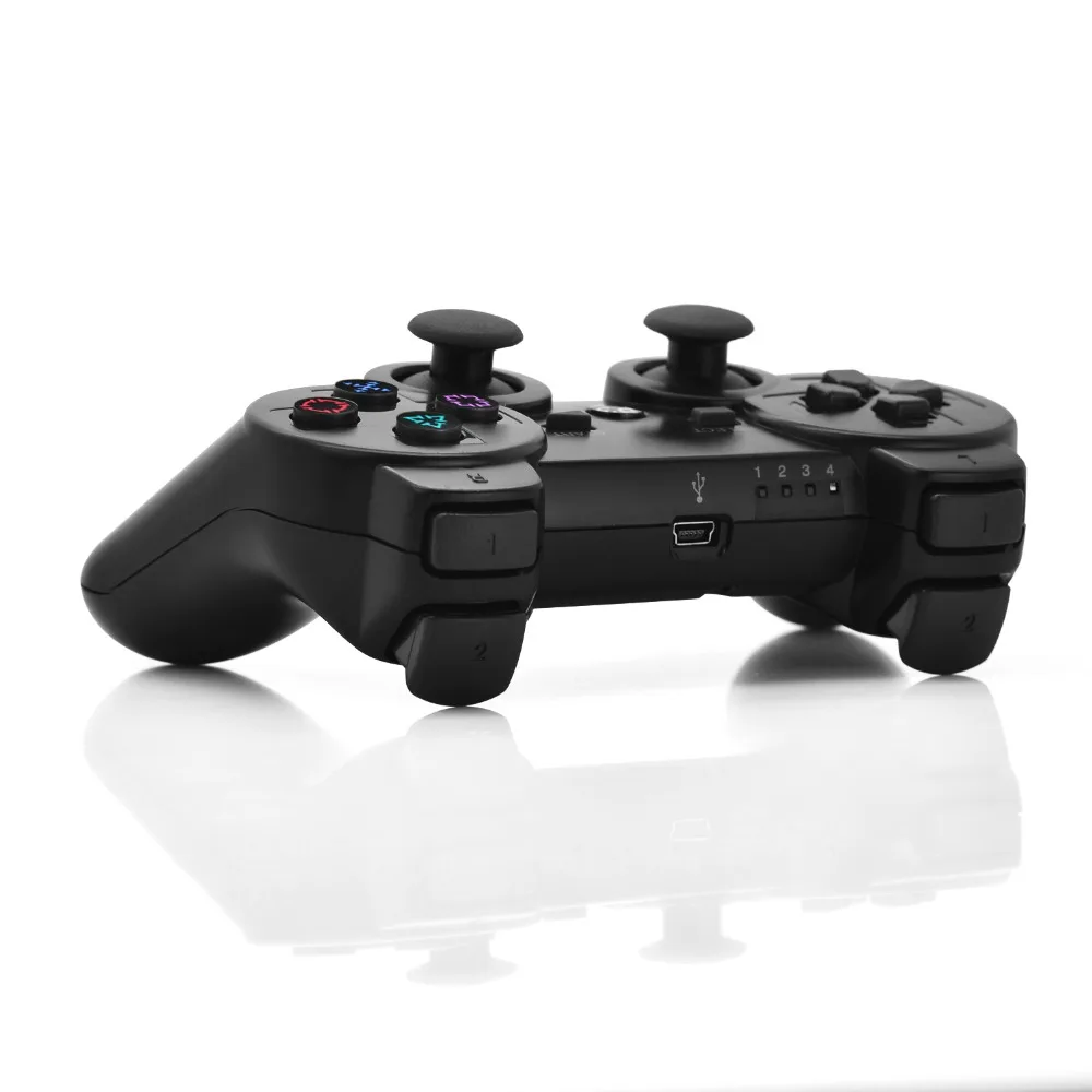 Black for PS3 Controller Wireless Bluetooth Joysticks for DUALSHOCK 3 SIXAXIS for PlayStation 3 Game Controller+Charging Cable (1)