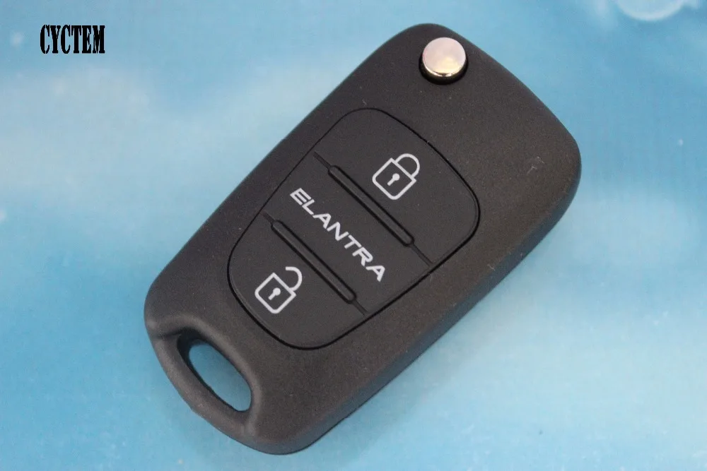 

CYCTEM 2 Buttons Car Flip Folding Remote Key Shell Fob Blank Case Cover Fit For Hyundai Elantra + Free Shipping