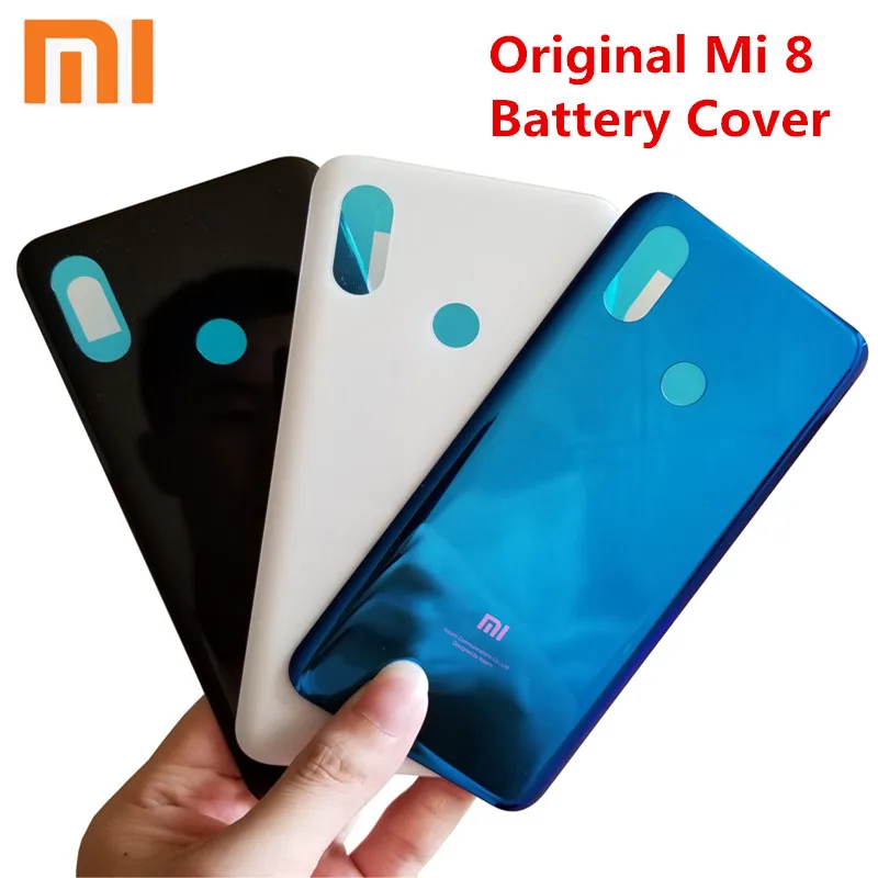 

original MI 8 3D Glass Rear Housing Cover For XIAOMI phone MI8 Back Door Replacement Battery Case Adhesive Sticker 6.21 inch