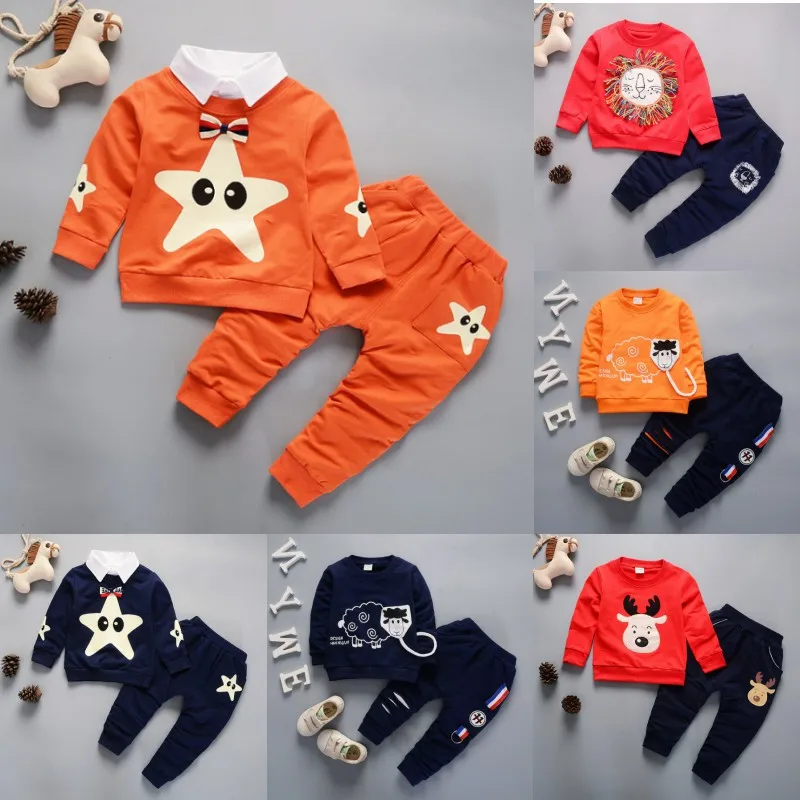 

2019 New Listing Boys' Clothing, Boys and Girls Baby Spring and Autumn Clothing, Children's Cartoon Sports Sweater Two-piece