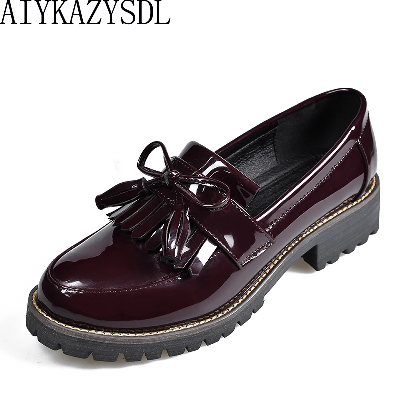 faux patent leather loafers
