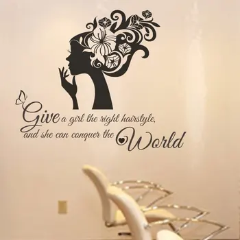 

Styling hairdressing beauty vinyl sticker barber shop beauty salon salon store decoration personality slogan mural MF51