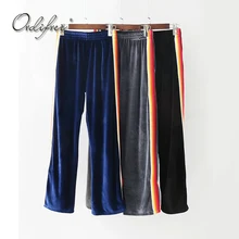 

Ordifree 2017 Autumn Winter Women Striped Wide Leg Pants Casual Sweatpants Loose Fashion Velvet Jogger Trouser Sweat Pants