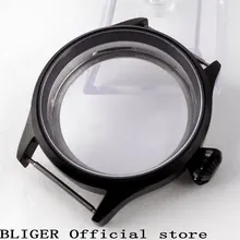 Сапфировое стекло 43 мм черный стерильные Нержавеющая сталь PVD покрытием Корпус часов Fit для ETA 6497 6498 рука обмотки движение CX1