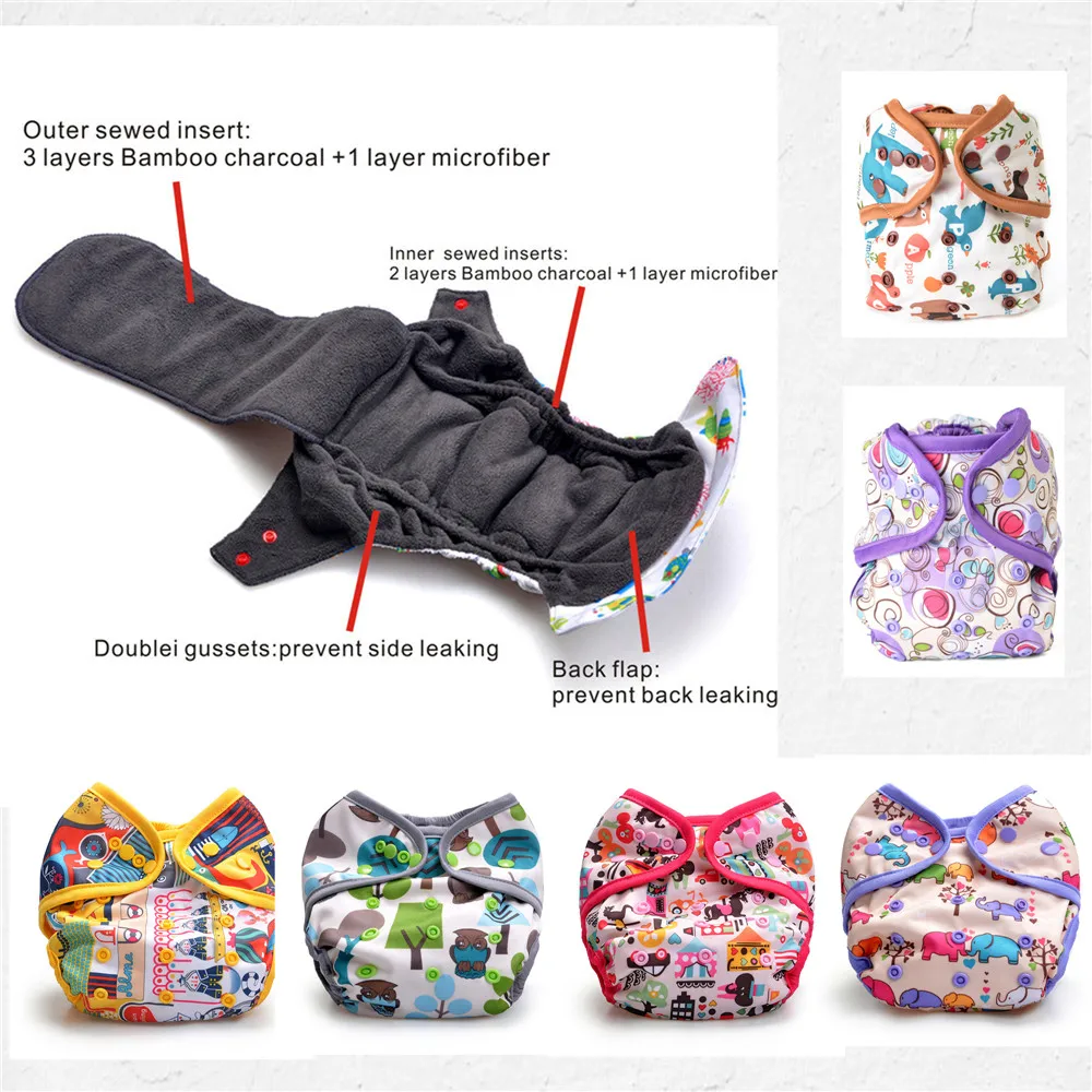 

one size heavy wetter night baby cloth diaper nappy washable reusable pocket double gussets