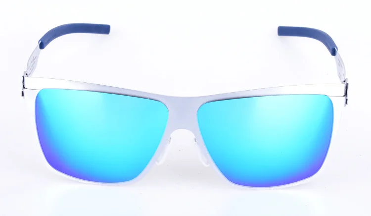 Большой площади стильные мужские брендовые солнцезащитные очки без Очки оправа из нержавеющей стали солнцезащитные очки с оригинальной посылка