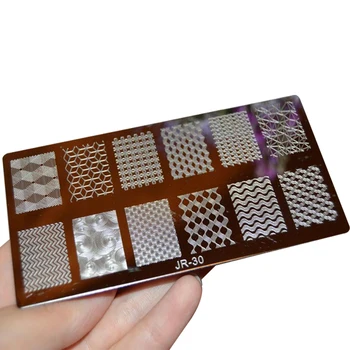 

JR Nail Stamping Plates Stainless Steel Image Konad Stamping Nail Art Manicure Template Nail Stamp Tool 30 Styles For Choose