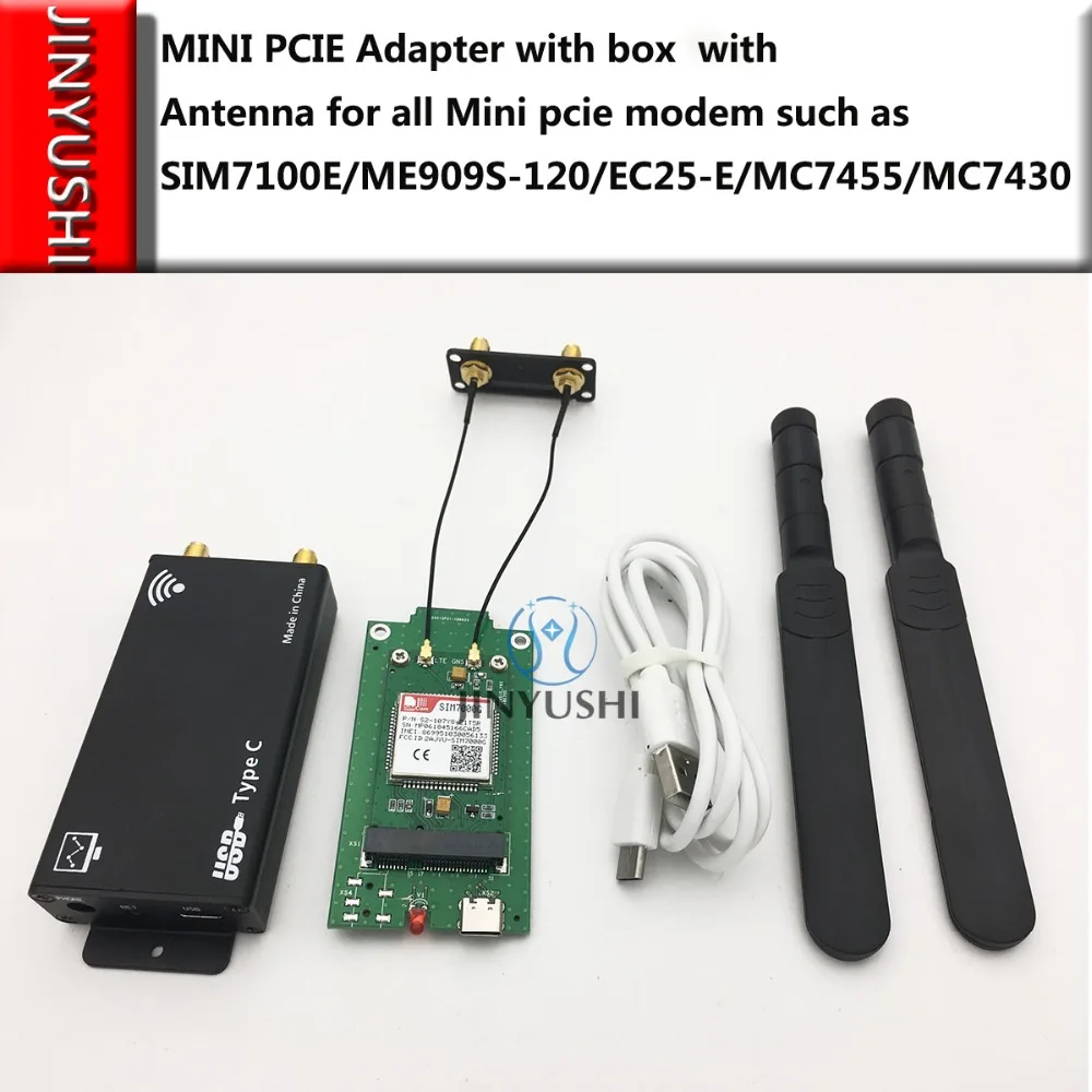 Тесты комплект с коробкой модуль+ антенна+ USB+ мини адаптер pcie для всех MINI pcie модем таких как EG25-G MC7455 EP06-E EP06-A и т. д