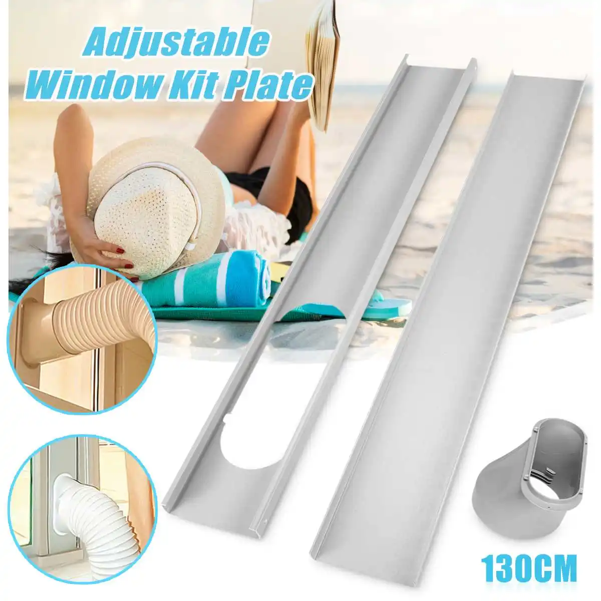 

2pcs Set For Portable Air Conditioner Adjustable Window Slide Plate Air Conditioner Wind Shield Adaptor 130cm New Arrival 2019