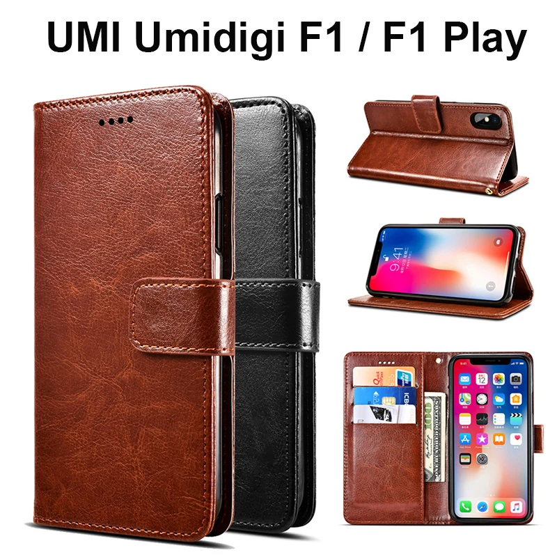 Для Umidigi F1 чехол Крышка Бизнес флип чехол-накладка из искусственной кожи чехол-бумажник чехол для UMI Umidigi F1 Play чехол сумка с держатель для карт 6,3 дюймов