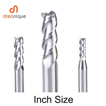 

1pc 1/16 - 1/4 Inch size 3 flutes square head end mill cnc milling cutters face and slot milling tools for aluminum