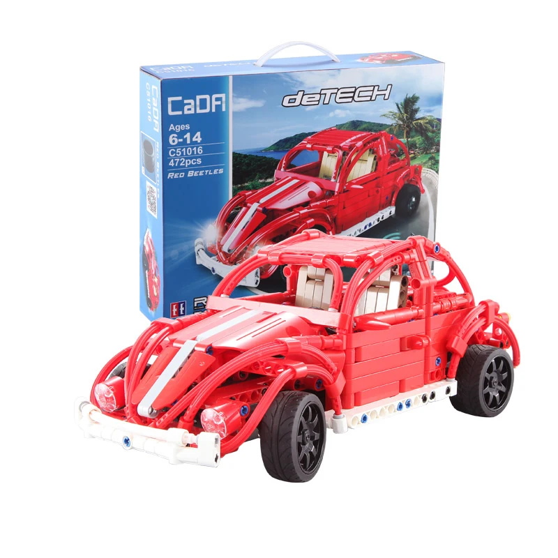 Creator Expert Vehicle Series Remote Control RC Car Red Beetle Model Fit Legoe City Building Blocks Bricks Toys for Children Boy