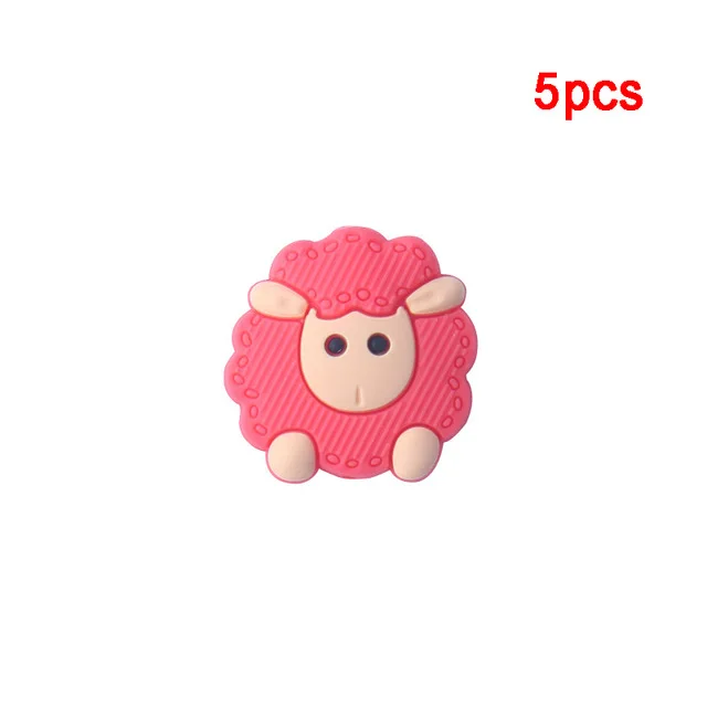 pink sheep 5 шт./лот силиконовый для детей для прорезывания зубов бусины силиконовые для хранения пищевых продуктов мини Прорезыватель для DIY Товары для малышей - Цвет: pink sheep