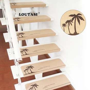 

LOUTASI Non-Slip Staircase Pads Step Mats for Stair Carpet Treads Protect Staircases From Scratched Wipe staircase clean