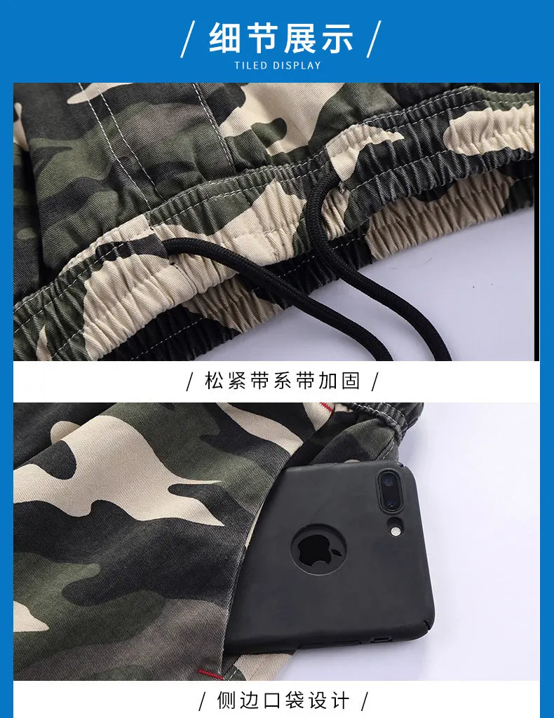 100% Cotton Shorts Men Summer Camouflage Sports Shorts Quality Beach Male Short Pants Breathable Fashion Plus Size Boardshorts 15