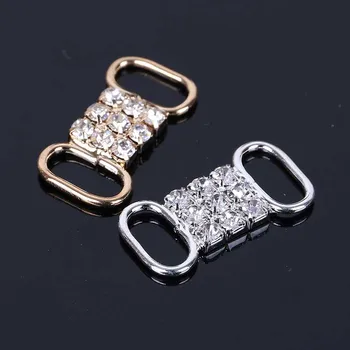

50pcs Rhinestone Bikini Connectors/ Buckle Metal Chain For Swimming Wear Bikini Diamante Ribbon Slider AA31