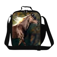 Дизайнерские джинсовые штаны для детей сумка для ланча с животным принтами детская лошадка 3D принт непроницаемая коробка для ланча термальный Пикник сумка для студентов, Еда сумка