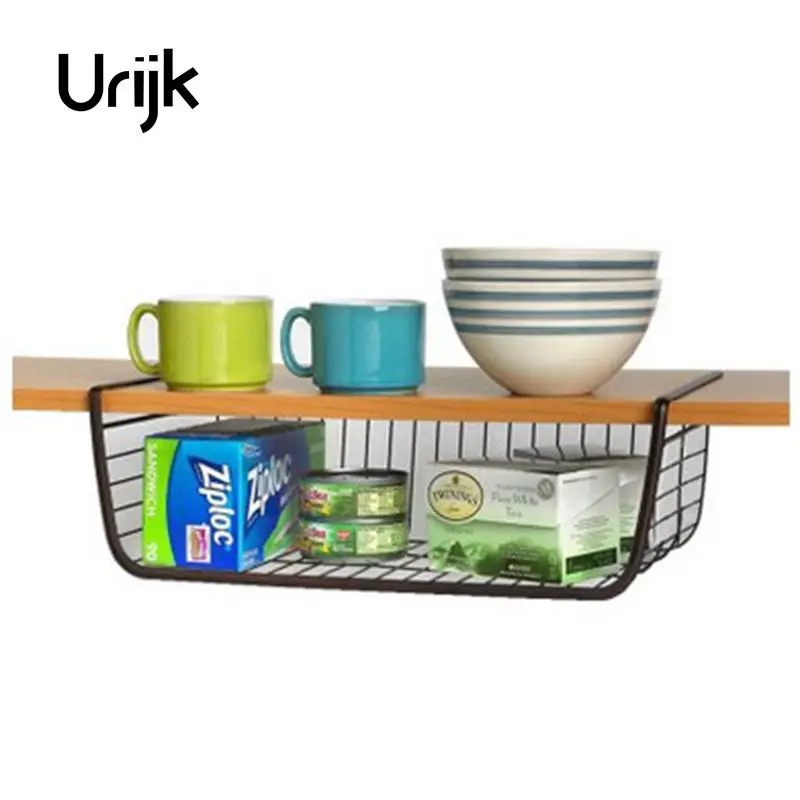 

Urijk Magic Creative Under Shelf Lightweight Durable Design Kitchen Under Shelf Storage Basket Rack Storage Organizer Metal