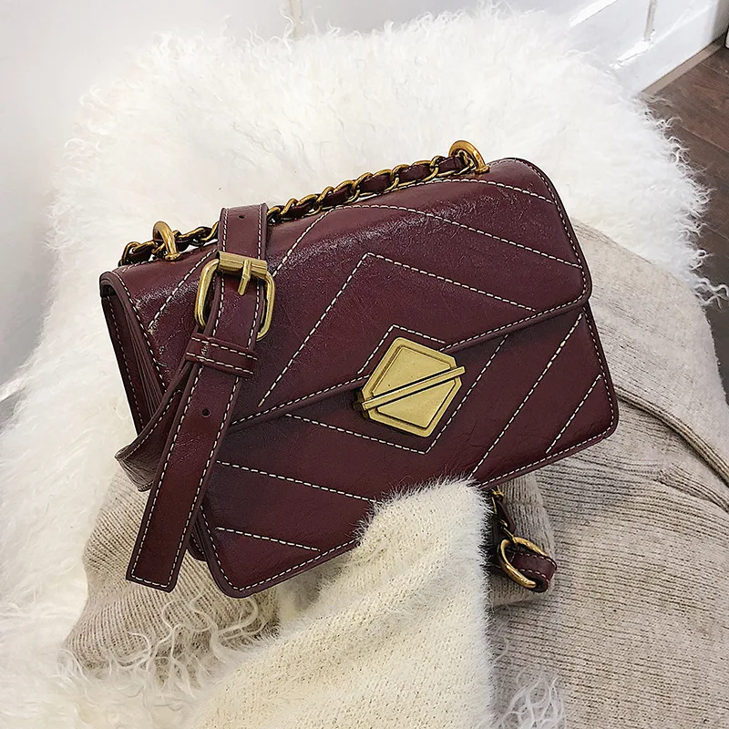 

High Quality Women Leather Handbag Bags for Women 2019 Faux Leather Quilted Crossbody Bags Shoulder Bags B083