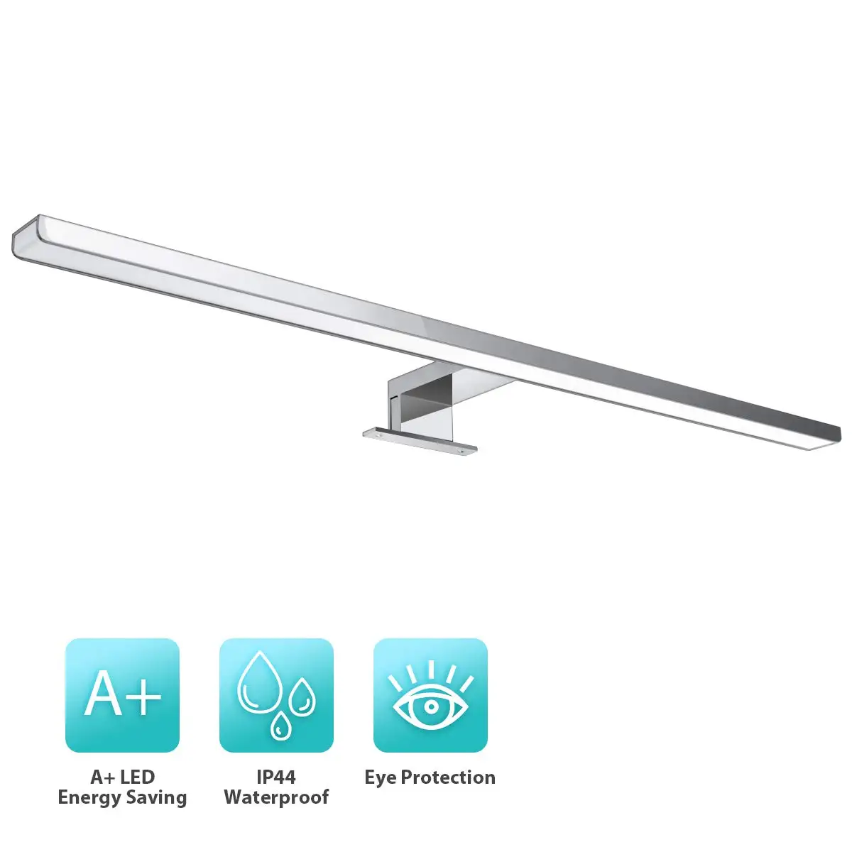 Iluminação de Alumínio à Prova Interior Led Espelho Lâmpada Parede Branca Luz 60cm Banheiro Maquiagem 10 w 800lm D800água 7 10 w 800lm iluminação de alumínio à
