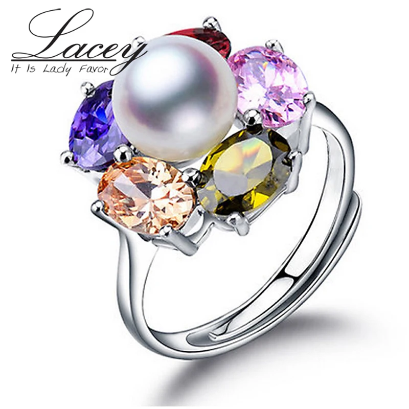 

100% 925 sterling silver freshwater pearl ring,adjustable natural pearl rings for women fine jewelry fashion lady birthday gift