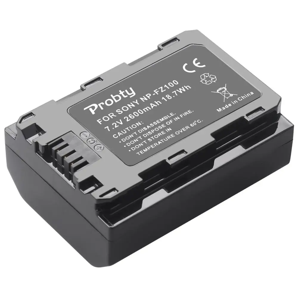 

2600mAh NP-FZ100 NP FZ100 NPFZ100 camera battery Rechargeable for Sony Alpha 9 A9 9R A9R 9S A9S A7RIII A7R3 7RM3 A7m3 BC-QZ1