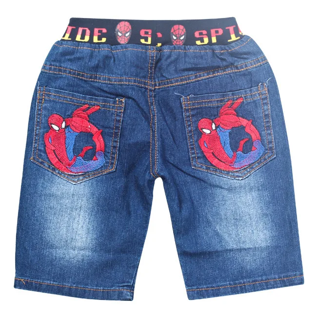 Одежда для мальчиков 2, 3, 4, 5, 6, 7, 8 От 9 до 10 лет, хлопковая Футболка с человеком-пауком, джинсовые штаны, комплект детской одежды из 2 предметов, летняя детская одежда