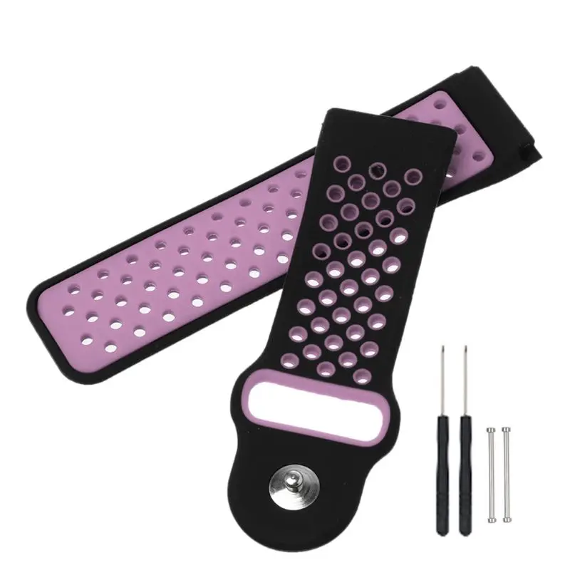 1 комплект силиконовый спортивный сменный ремешок с инструментами для Garmin Vivoactive HR Smart Watch - Цвет: Розовый