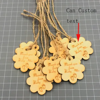 

Personalized Engraved Wooden Custom Baby Show Tags Wedding Tags With String Tags Party Decor Favors for candy box