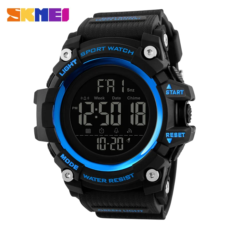 SKMEI Men Sport Watch Chronograph Fashion Man Watch Top Water Resistant Countdown Clock Digital Wristwatch Relogio Masculino Hot - Цвет: Синий