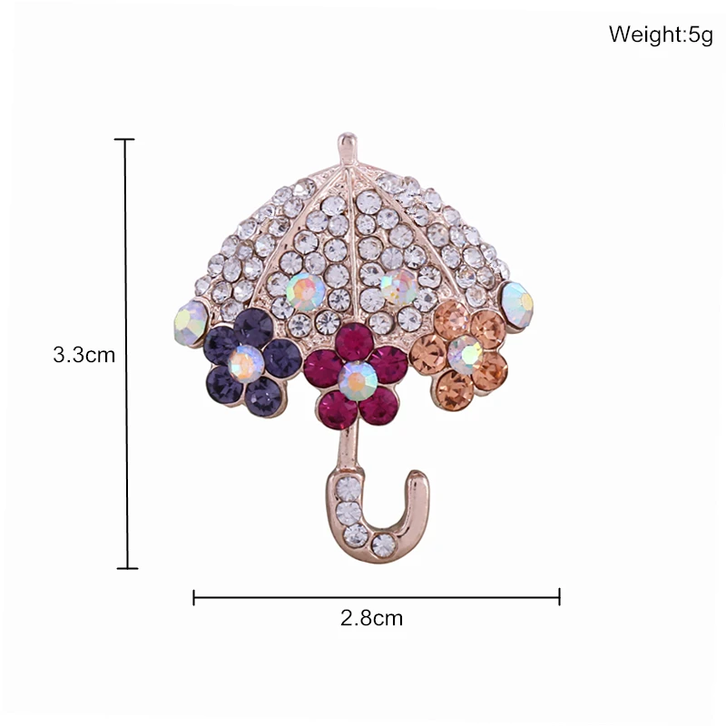 Шикарный горный хрусталь кристалл брошь зонтик декоративные аксессуары для одежды свадебная брошь булавка