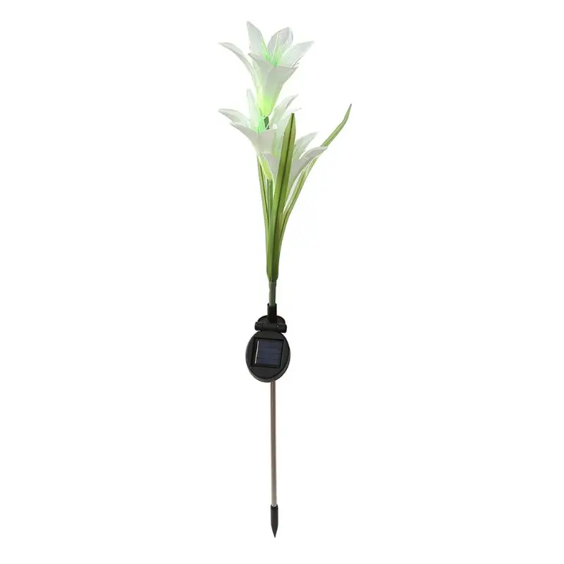 

LED Decorative Lanterns Lily Flower-Shape Solar Powered Garden Light With Stake Multi-Colored Changing Lamp