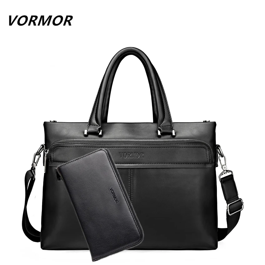 VORMOR 2 font b Set b font Men Shoulder Bags PU Leather Man Bags Fashion Male