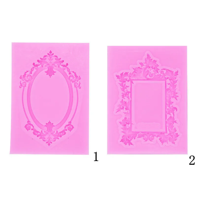 

New DIY European frame cake Mold Hollow photo frame silicone baking mould