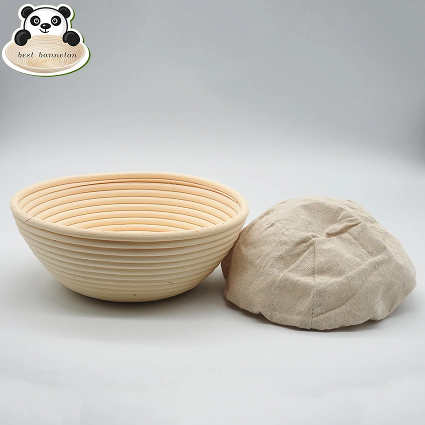 Round Bread Banneton Brotform Dough Rising Rattan Basket Linen premium quality 