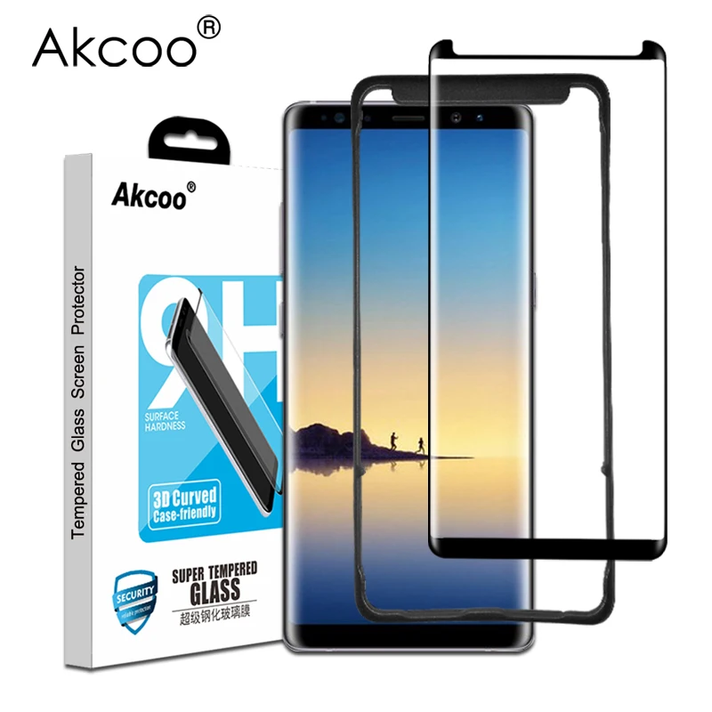 Akcoo Note 8 3D Curved Screen Protector Tempered Glass Case Friendly for Samsung Galaxy Note 8 Glass Screen Protective Film