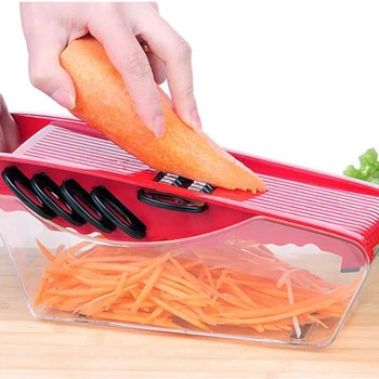 

Multi-function 8 in 1 Plastic Vegetable Fruit Slicers Cutter Adjustable Stainless Steel Blades Grater Free Peeler Slicer 06