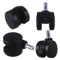 2" Metal PU Office Chair Swivel Casters Furniture Wheels Grip Ring Stem with Brake for Sofa Bed Goods Shelf Storage Rack 5Pcs - Image 2