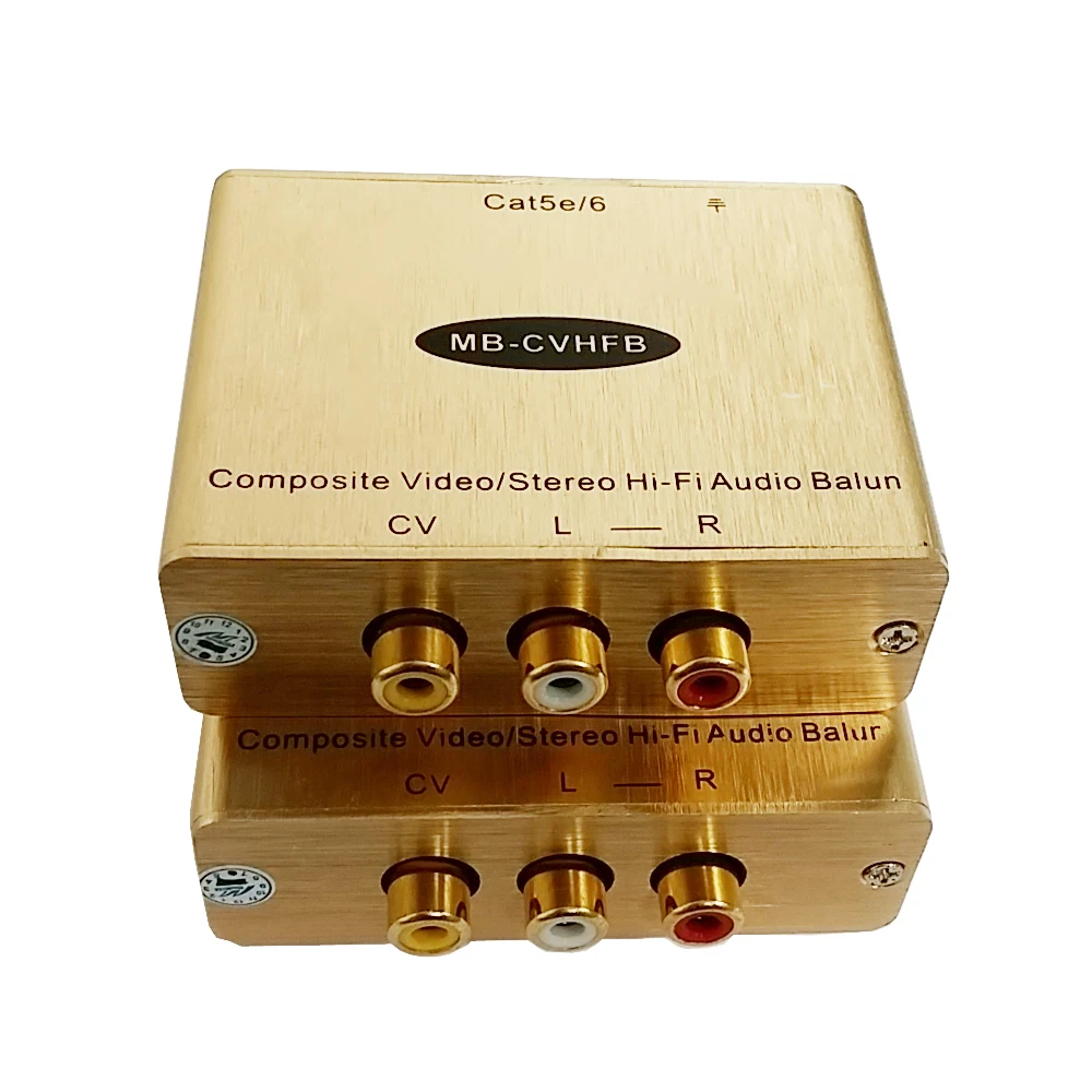 

CAT5 Composite Video and Stereo Audio Transformer Extender Analog AV to RJ45 Adapter With 2KV Surge Protection