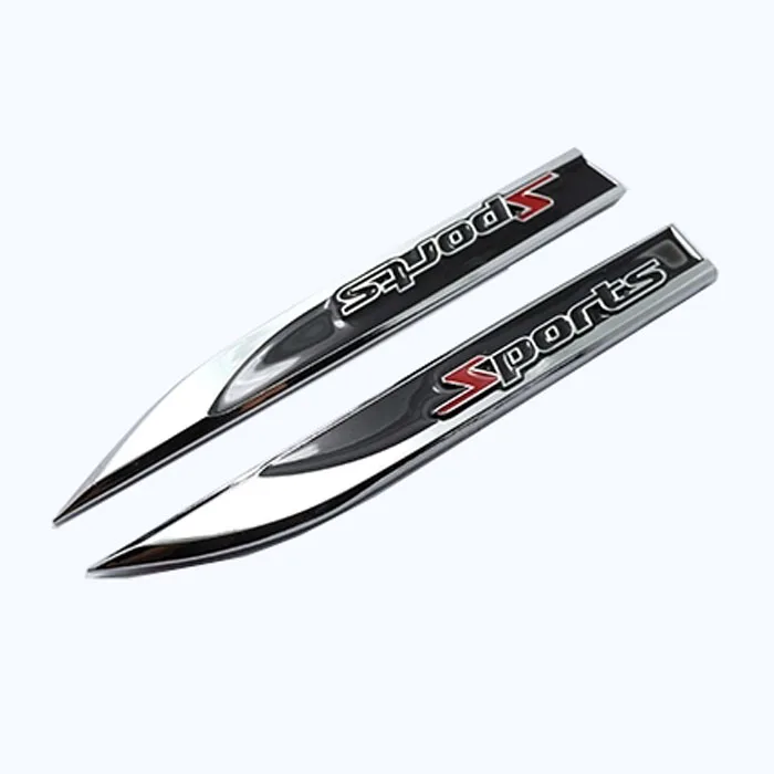 10 pairsクロームメタルスポーツ車フェンダーステッカー装飾スポーツ自動車外スタイリングデカールアクセサリー用カーaccessories