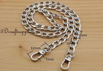 

Purse chain metal handle purse chain strap chain nickel 68 cm AT93