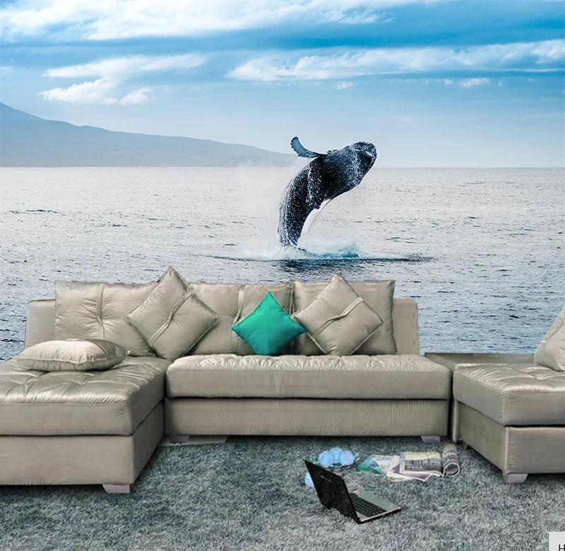 Пользовательские стерео фото обои любого размера Настенные космос океан киты