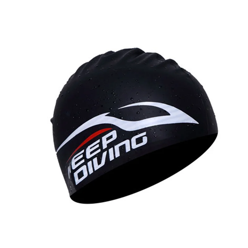 Silicone Elastic Waterproof Swimming Cap Adults Long Hair Ears Protection Scuba Diving Swimming Hat Cap Swim Pool Accessory