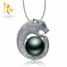 Бренд ювелирные изделия из жемчуга Макси натуральный Tahitian черный жемчуг кулон ожерелья круглые жемчужные подвески Лучший подарок для женщин TH01