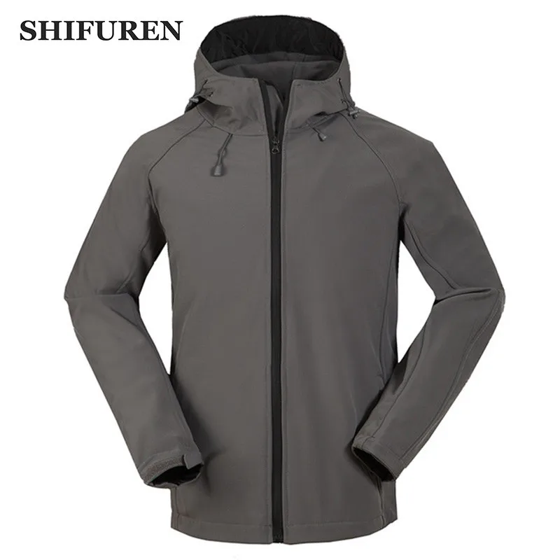 SHIFUREN الرجال الشتاء في الهواء الطلق معطف للرياضة مقنعين الدافئة Windstopper التخييم التزلج معطف سترة مرنة مضادة للماء لباس خارجي