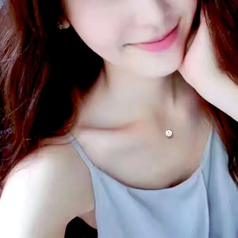 

Invisible Cubic Zirconia Pendant Necklace Women Transparent Fishing Line Chokers Trendy Exquisite Necklace Christmas Gifts