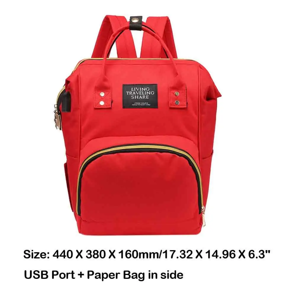 Мода USB порт многофункциональный большой емкости Мумия Материнство пеленки мешок ребенка кормящих рюкзак сумки детские Мумия дорожные сумки - Цвет: 13