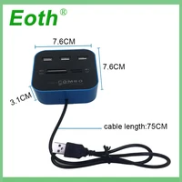 מחשב נייד מיקרו- USB Hub 2.0 יציאות משולבות 3 USB גבוהה קורא כרטיסים מהירות ספליטר All In One USB 3.0 Hub או מחשב נייד אביזרים למחשב PC (5)