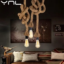 Vintage lámpara colgante de cuerdas de cáñamo E27 Base Loft creativa personalidad lámpara colgante industrial para restaurante café iluminación para tienda